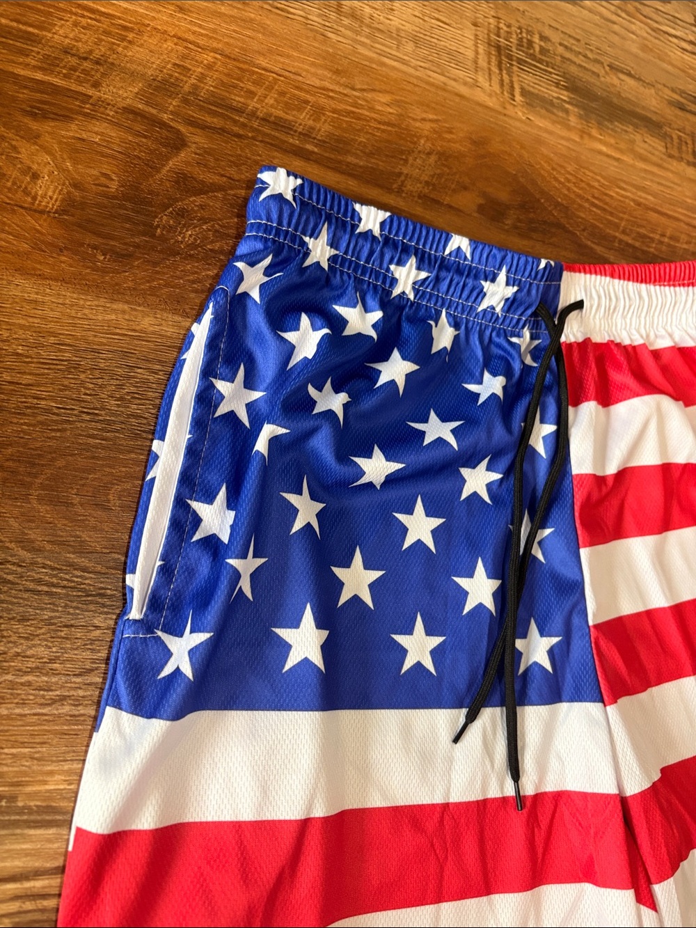 Men's American Flag Swimming Trunks - Red, White & Blue - Picture 2 of 4